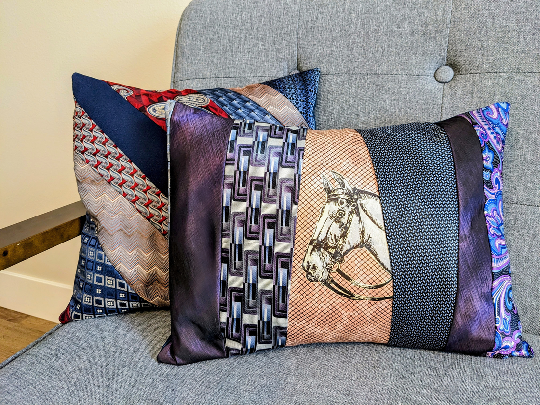 Free Tutorial on how to make pillows from ties