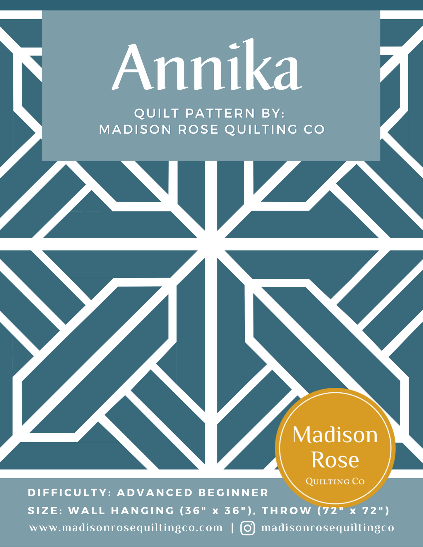 Annika Quilt Pattern - Pack of 3 - M110