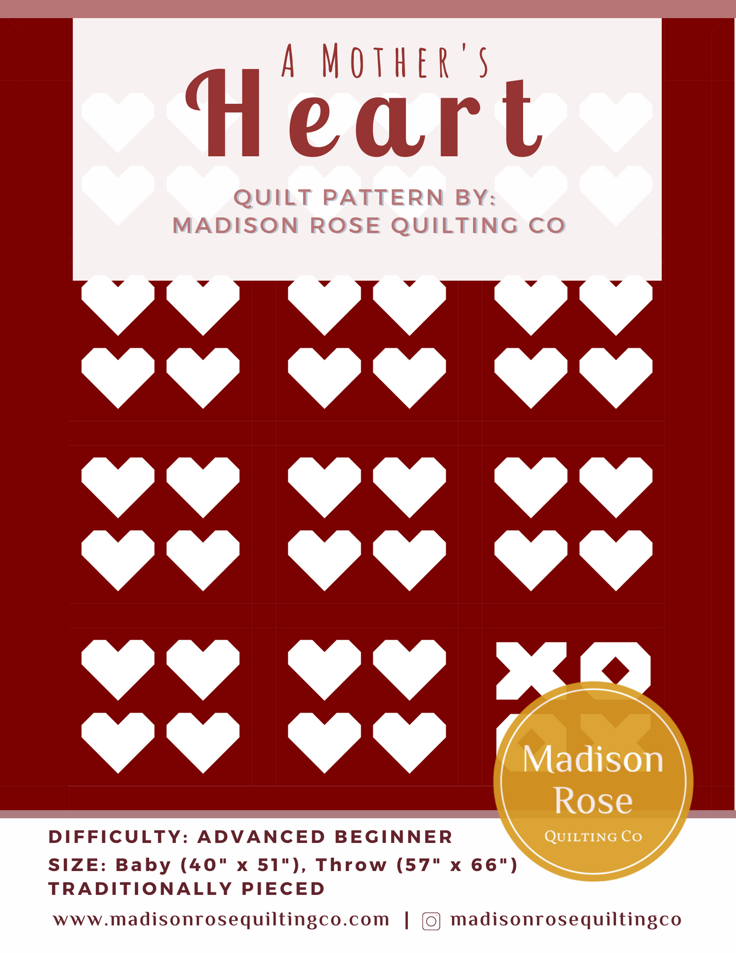 A Mother's Heart Quilt Pattern - Pack of 3 - M109