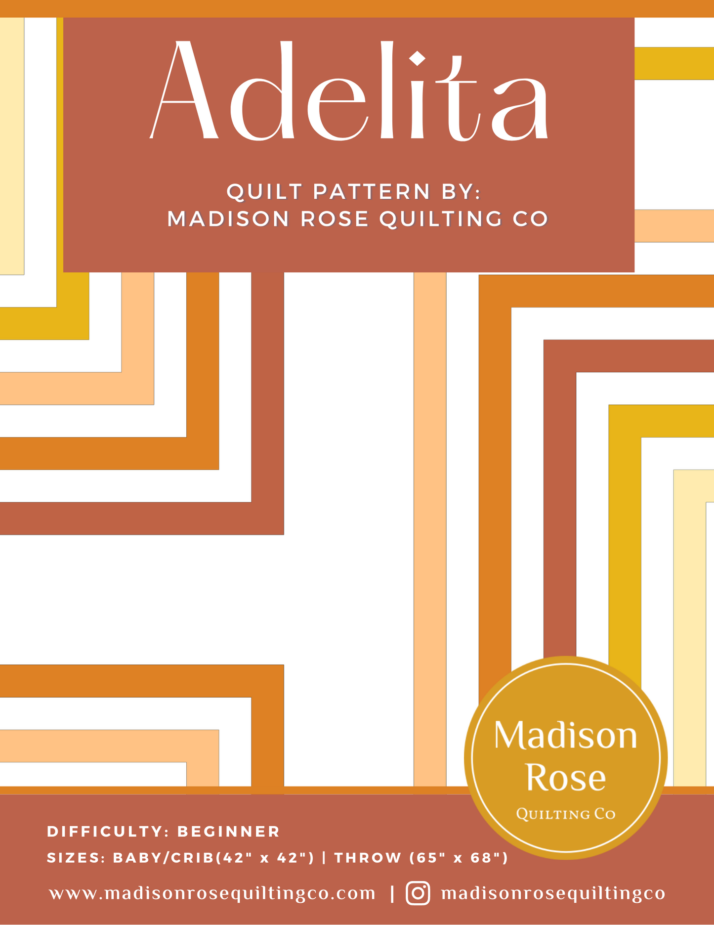 Adelita Quilt Paper Patterns - Pack of 3 - M104