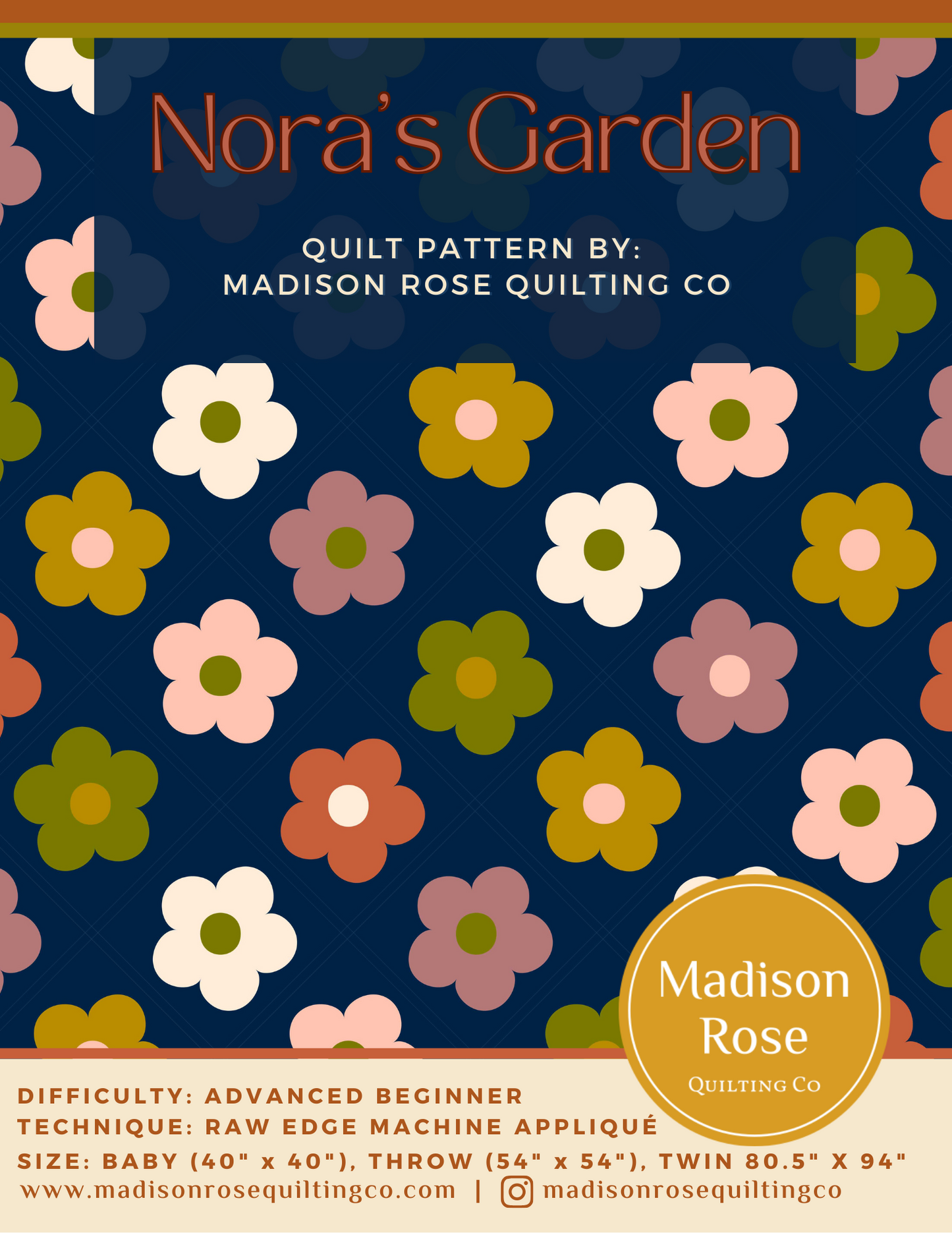 COMING FEBRUARY 2024 - Nora's Garden Quilt Pattern (Digital Download)