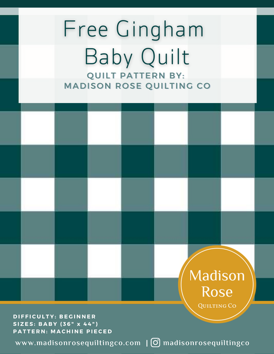 FREE -  Gingham Baby Quilt Pattern (Digital Download)