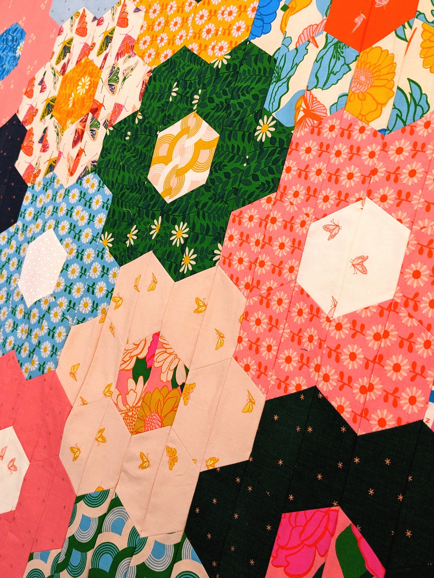 Hex Flower Pattern Hexagon Flower Quilt Pattern (Digital Download) – Madison Rose Quilting Co