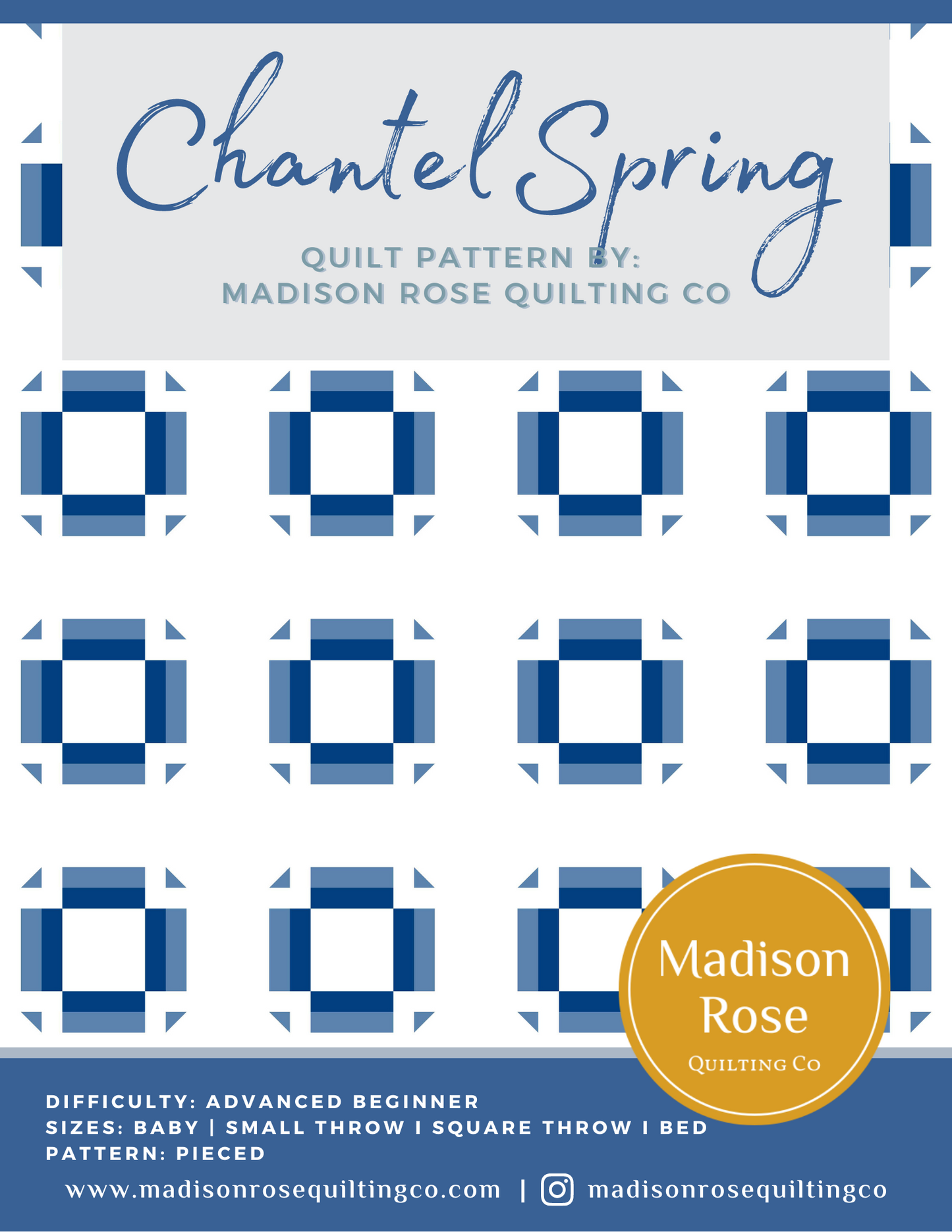 Chantel Spring Paper Quilt Patterns - Pack of 3 - M105